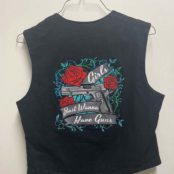 Milwaukee Performance Black Denim Conceal Carry Pockets Vest Side Lace Men's XL - Picture 4 of 5